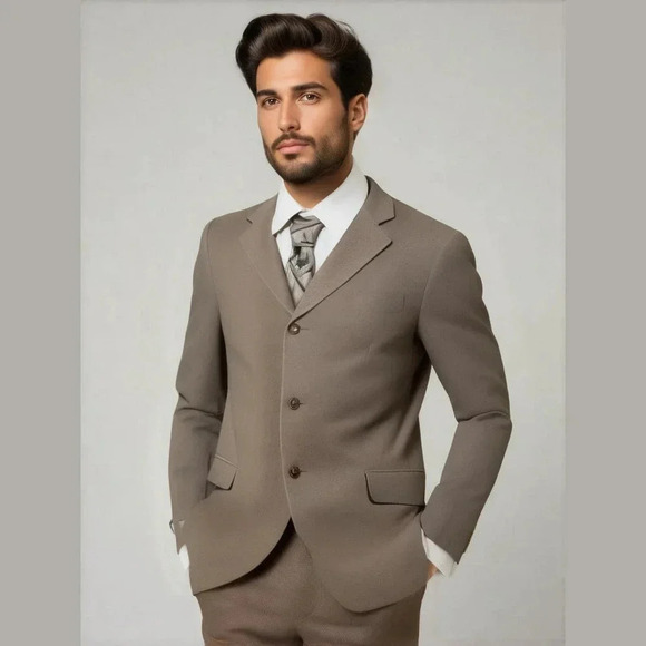 Joseph Feiss Olive Green Suit 42R with Tie Read - Picture 1 of 15